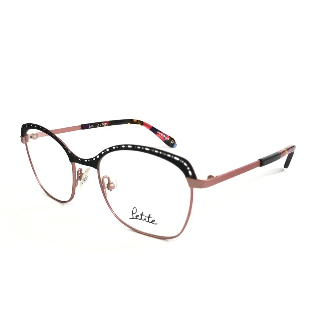 J.F. Rey Petite Eyeglasses Frame PM058 0150 Black Pink Square Full Rim 48-18-140